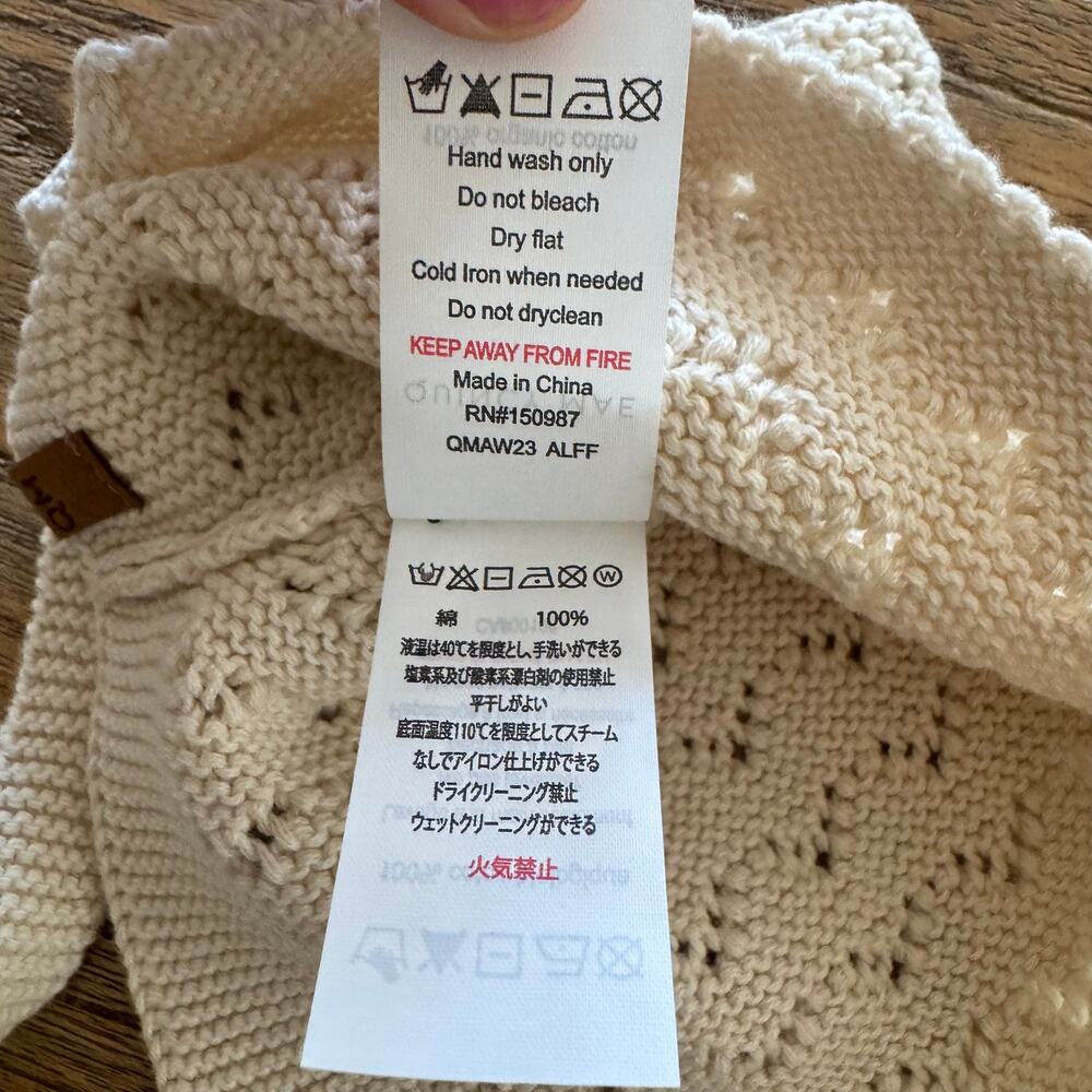 Quincy Mae Knit Pointelle Baby Bonnet - Size 3-6 months - Picture 4 of 7